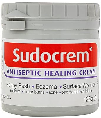Sudocrem Antiseptic Healing Cream for Nappy Rash, Eczema, Surface Wounds, Sunburn, Minor Burns, Acne, Bed Sores and Chilblains, 125g