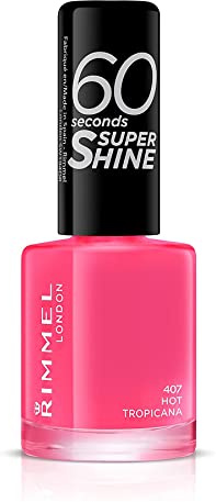 Rimmel London 60 Seconds Super Shine Nail Polish, 407 Hot Tropicana, 8 ml