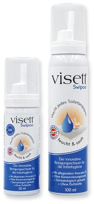 visett Swipoo Reinigungsschaum für die Intimhygiene - feuchtes Toilettenpapier (Set 50ml+100ml)