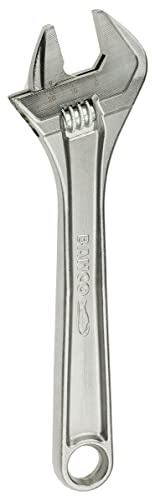 Bahco Schraubenschlüssel Rollgabelschlüssel, Metall Griff, Backenweite 27 mm, / Länge 205mm | Extra breite Backenöffnung für Vielseitigkeit, Präzisions-Einstellskala, langlebiger legierter Stahl, professionelle Nutzung