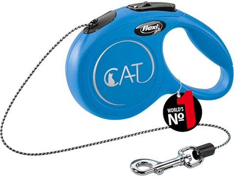 flexi® CAT Cordón 3 m azul, correa extensible para gatos hasta máx. 8 kg