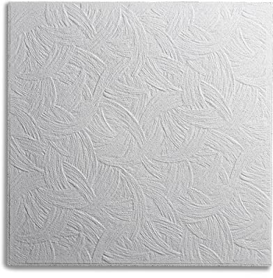DECOSA Dalle de plafond AP105 (Zagreb) - polystyrène - blanc - effet crépi - 50 x 50 cm - 2 sachets (=4 m2)