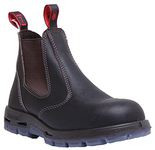Redback USBOK Chelsea Boots Claret Brown with Steel Toe Cap from Australia (UK size 10.5)
