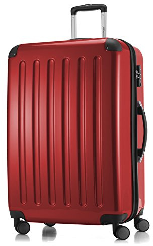 Hauptstadtkoffer ALEX - Erweiterbarer Hartschalenkoffer 75 cm (119 L) mit TSA-Schloss – robuster Trolley-Reisekoffer mit 4 Doppelrollen, Rot