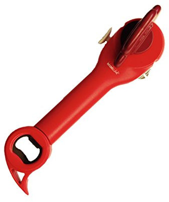 Kochblume Abrelatas Seguridad Abrelatas 5 en 1 Universal Abridor Rojo