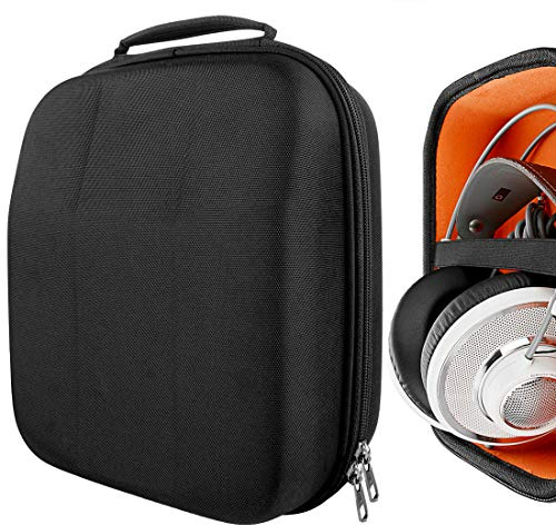 Geekria Shield Headphones Case Compatible with AKG K 240, K 92, K 712 Pro, K 702, K 701, N90Q, M220, K 553 and More, Replacement Hard Shell Travel Carrying Bag with Cable Storage (Black)