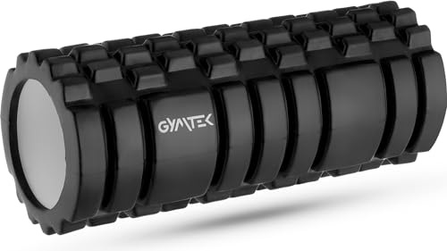 Gymtek Faszienrollen Massagerollen EVA - Roller für Gymnastikrolle Rücken – Rückenrolle Wirbelsäule – Muskeln – Muskelentspannung - Faszienrolle Wirbelsäule - Rücken Knacker (Schwarz-weiß)