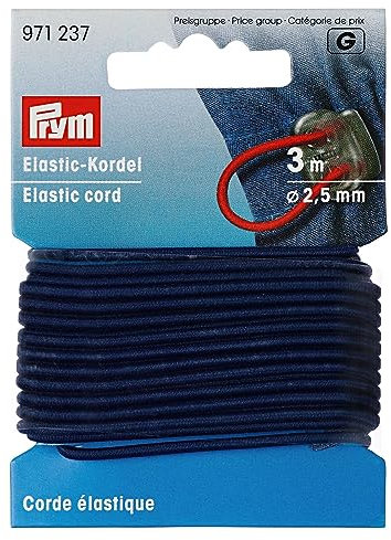 Prym 971237 Elastic-Kordel, 2,5 mm, 3 m, marine