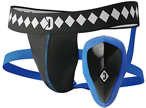 Diamond MMA Jock Strap + Athletic Cup for Men - Medium | 4-Strap No Shift Athletic Supporters for Men with Cup for MMA, Boxing, Muay Thai, Wrestling, Jiu Jitsu | High Impact Sports Jockstrap and Guard