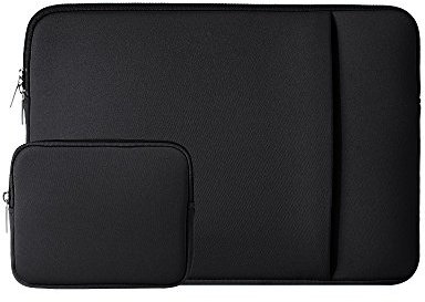 RAINYEAR Housse pour Ordinateur Portable Compatible avec Notebook Chromebook 14 Pouces, Macbook Pro 15 Pouces M4 M3 M2 Étui de Protection avec Poche Avant et Pochette pour Accessoires (Noir)
