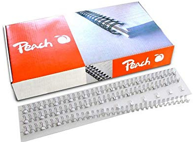 Peach Drahtbinderücken - 3:1-34 Ringe - A4-100 Stück - 12mm - silber - PW127-01