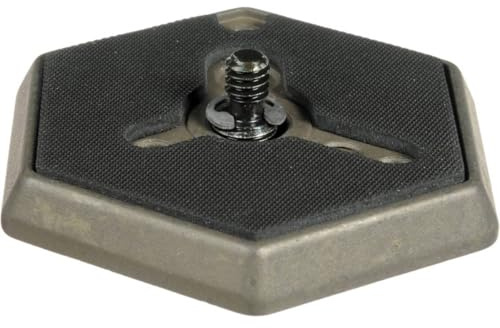 Manfrotto 030-14 Piastra per Testa Esagonale in Alluminio con Attacco da 1/4, Nero