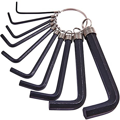 Amtech I8750C Hex Key Set, 10 Assorted Anti-Rust Hex Keys, Supplied on Handy Keyring, Sizes 1.5, 2, 2.5, 3, 3.5, 4, 5, 6, 8, and 10mm