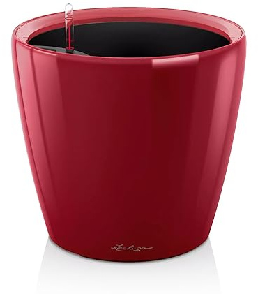 Lechuza – Pot de Fleurs d'Interieur – Premium Classico Ls – Réserve d'Eau Intégrée – Coloris Rouge Scarlet – Ø 43 X 40 cm