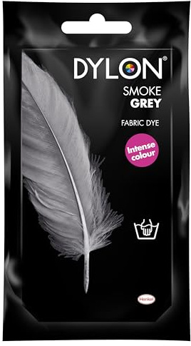 DYLON Hand Dye, Fabric Dye Sachet for Clothes, Soft Furnishings and Projects, 50 g - Smoke Grey