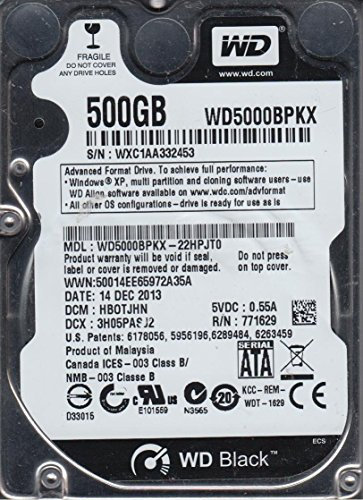 Western Digital WD5000BPKX-22HPJT0, DCM HBOTJHN, 500GB SATA 2.5 Hard Drive