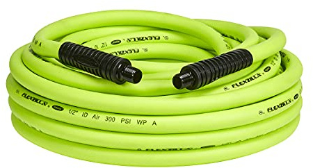 Flexzilla Air Hose, 1/2 in. x 50 ft., 3/8 in. MNPT Fittings Heavy Duty, Lightweight, Hybrid, ZillaGreen - HFZ1250YW3