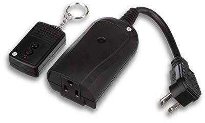 Southwire Woods Weatherproof Outdoor Electrical Outlet Switch - Wireless Remote Controller - Water-Resistant Power Outlet Converter - Long-Range Convenient Remote Switch - Black