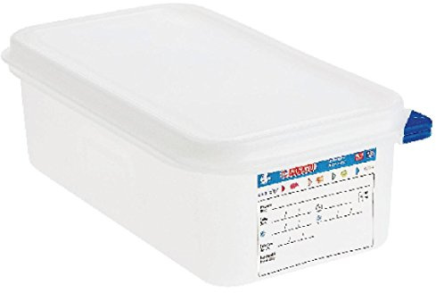 Araven, contenitore per alimenti da cucina, organizzazione, conservazione alimentare, 4 litri, GN 1/3. Profondità: 100 mm. Capacità: 4 litri. Quantità: 4.