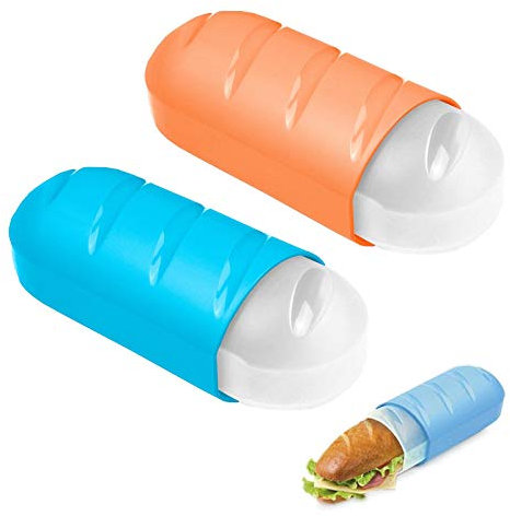 TATAY 1167001/2 Lote 2 Porta bocadillos extensibles y ecologicos en color Azul y Naranja