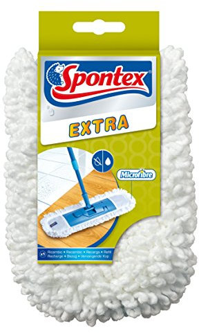 Spontex Extra Flat Mop Refill | Ultra Large & Soft Microfibre Mop Head for Wet & Dry | Cleans Laminate, Wood & Tile Flooring