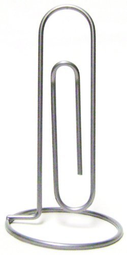 Home-X Jumbo Paper Clip Memo Holder for Desk - Document Stand, Typing Paper Holder, Office Organizer, Desktop Accessory, Photo Clip Stand, Letter & Bill Storage, Mail Organizer-Silver