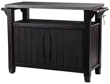 Keter - Mobile Barbecue Grande da Giardino, Colore Marrone, 54 x 123,7 x 90 cm, 2017