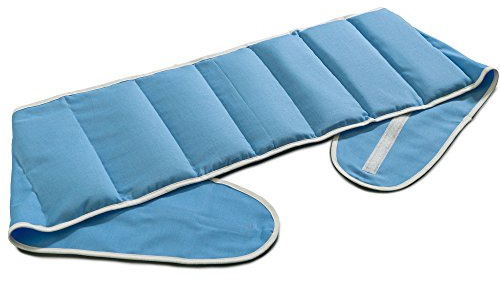 Bio-Dinkelkissen Wärmekissen Gürtel mit Klettverschluss - ca. 135cm - 7-Kammer - Rückenkissen Körnerkissen - hellblau