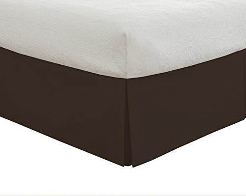 Lux Hotel Jupe de lit sur Mesure Classique 35,6 cm de Long, Style plissé, Complet, Chocolat