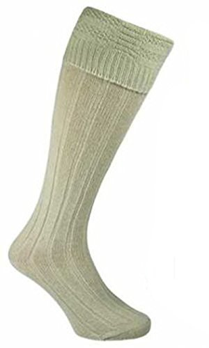 The Express Hats Company Mens 65% Wool Blend Traditional Long Hose Kilt Socks (Cream)
