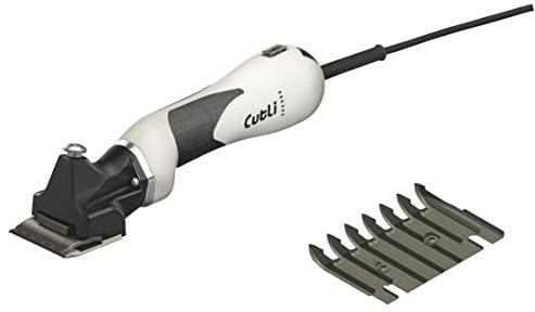 Lister Pferdeschermaschine LI CUTLI + Messersatz LI 102 + Spezial-Schermaschinenöl + Kunststoffkoffer, Schermaschine für Pferde, professionelle Schur für Ihr Pferd, Farbe/Scherkopf: weiß/schwarz