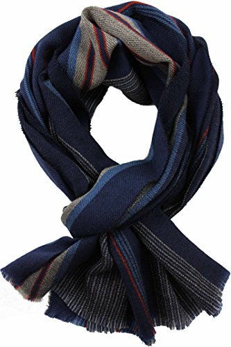 Rotfuchs Webschal Streifen modisch blau bunt 100% Wolle (Merino)