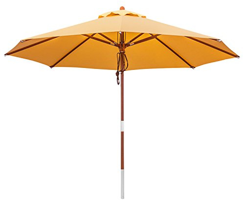 anndora® Sonnenschirm Gartenschirm 3,5 m rund - UV Schutz + Winddach - Sahara Gelb