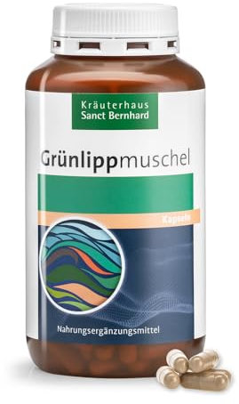 Sanct Bernhard Grünlippmuschel-Kapseln | 300 Kapseln | hochdosiert | 500 mg neuseeländisches Grünlippmuschel-Konzentrat/Kapsel | Qualität aus deutscher Herstellung | Made in Germany