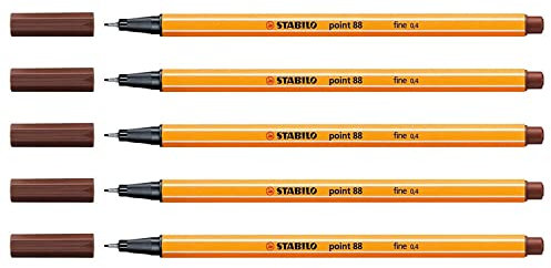 STABILO Fineliner point 88, Strichstärke: 0,4 mm, braun VE=5