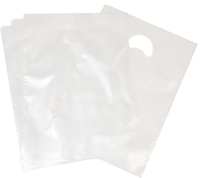 Carrier Bags - Clear Heavy Duty - 10 x 14 x 4 / 250mm x 350mm x 100mm - Pack of 50