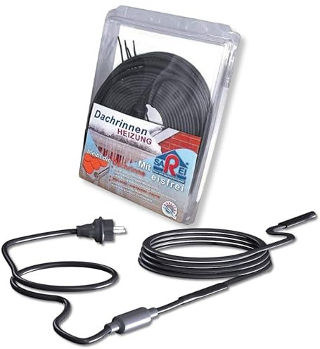 Sarei Dachrinnenheizung zum Frostschutz | Wasserfeste Rohrbegleitheizung | Heizkabel mit 10m Länge | Made in Germany