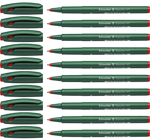Schneider Faserschreiber Topwriter 147, 0,6 mm, rot, 10er Packung