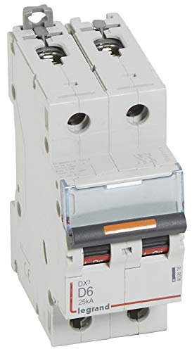 Disjoncteur DX³ - 25kA - 2P 230V~ à 400V~ - 6A - courbe D - 2 modules