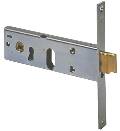 CISA 144151800, Serratura da Infilare a Cilindro per Fasce, Frontale con Rivestimento in Zinco, Entrata 80, Ambidestra