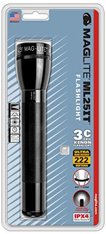 MagLite 3C-Cell Stablampe, 21,9 cm, 63 lm, schwarz ML25IT-3016 10 x 15 x 20 cm