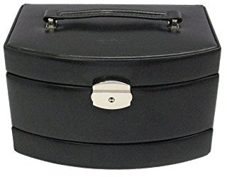 Windrose Merino Automatik-Schmuckkoffer mit Einsatz 23 cm schwarz