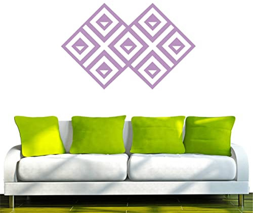 INDIGOS UG - Wandtattoo Wohnzimmer - Wandaufkleber krasser Retrolook aus Vierecken 120x77 cm - Flieder f105 - Aufkleber Kinderzimmer Schlafzimmer Küche Badezimmer Büro Dekoration