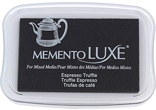 Tsukineko ML-808 Memento Luxe Mixed Media Stempelkissen, Espresso Truffle, Synthetic Material, braun, 9.9 x 6.6 x 1.8 cm