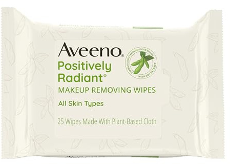 Aveeno Positively Radiant Makeup Removing Wipes, 25 Count