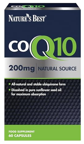 Nature's Best Co Enzyme Q10 - High Strength CoQ10 Supplement - One-a-Day - High Potency, Fast Absorption - UK Made - 200mg, 60 Capsules (2 Months' Supply)
