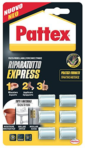 Pattex Ripara Express Monodose, Colla epossidica, Pasta modellabile per incollare e riparare, Adesivo epossidico verniciabile e carteggiabile per molti materiali, 30 g