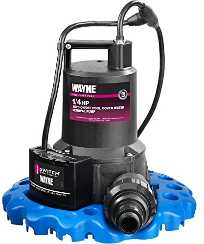 WAYNE WAPC250-1/4 HP Reinforced Thermoplastic Pool Cover Pump - Up to 3,000 Gallons Per Hour - Automatic On/Off Water Removal Pool Cover Pump