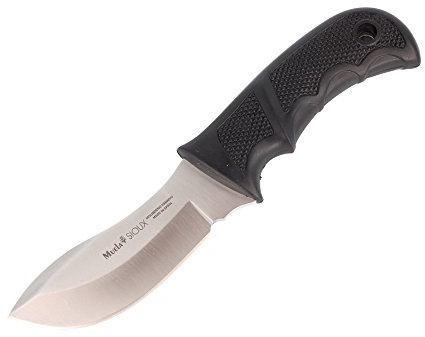 Electropolis Coltello da Caccia Muela Sioux Tutina, Manico in Gomma Nera, Lama 10 cm, Dimensione Totale 21 cm + Carta Regalo Multiuso