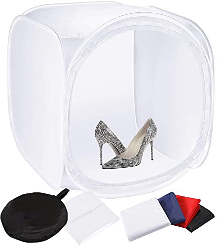 32/80cm Photo Studio Box Light Cube Tent with 4 Backdrop, Lightbox Photo Box Studio Light Box Photo Booth Studio Shooting Tent for Product Photography